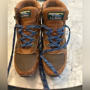 L.L. Bean Men's Tan and Blue Lace-Up Boots